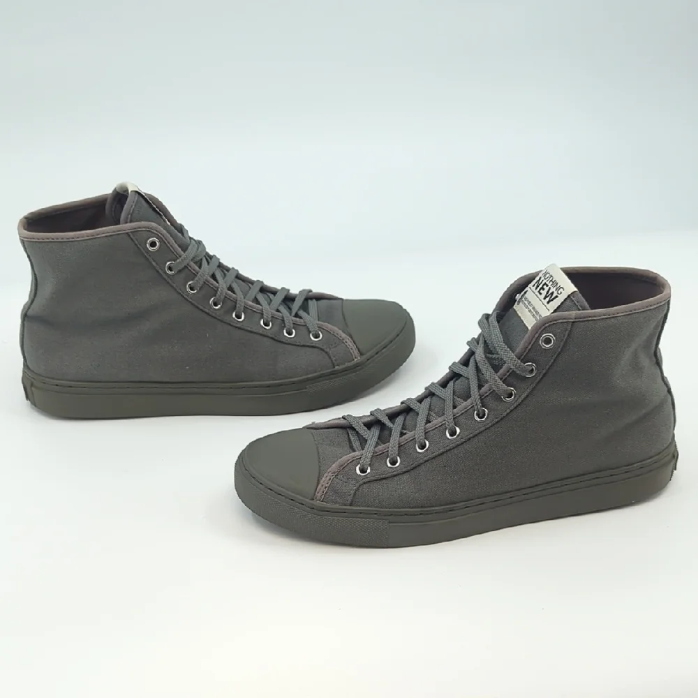 NOTHING NEW Men's Classic High Top Sneakers Grey Gray Sz 10 Lace Up